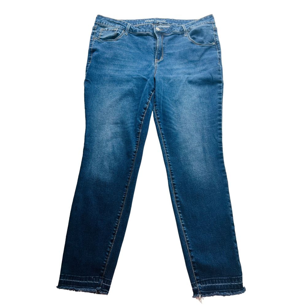 Old Navy Women's Rockstar High Rise Stretch Denim Blue Jeans Plus Size 18‎